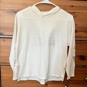 Adidas Off-White Hoodie with silver Logo girls XL NWT